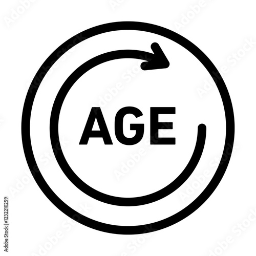 Age icon outline set sign