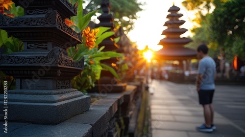 Sunset Serenity at Balinese Temple