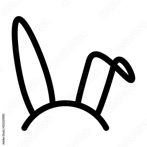 Bunny ear icon outline set sign