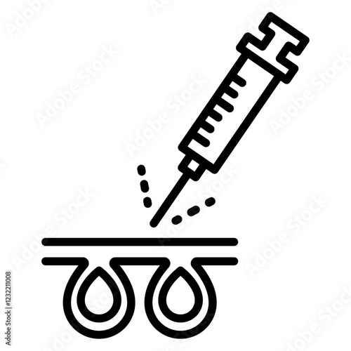 Botox injection icon outline set sign