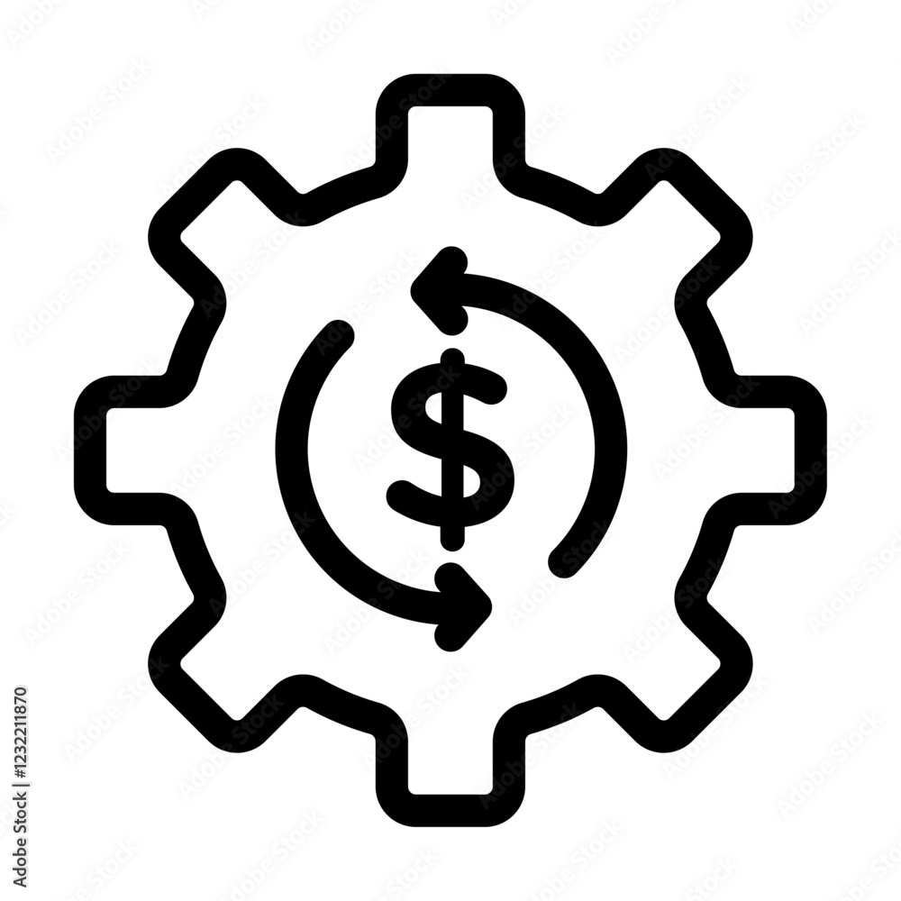 Costs optimization icon outline set sign Costs optimization icon outline set sign