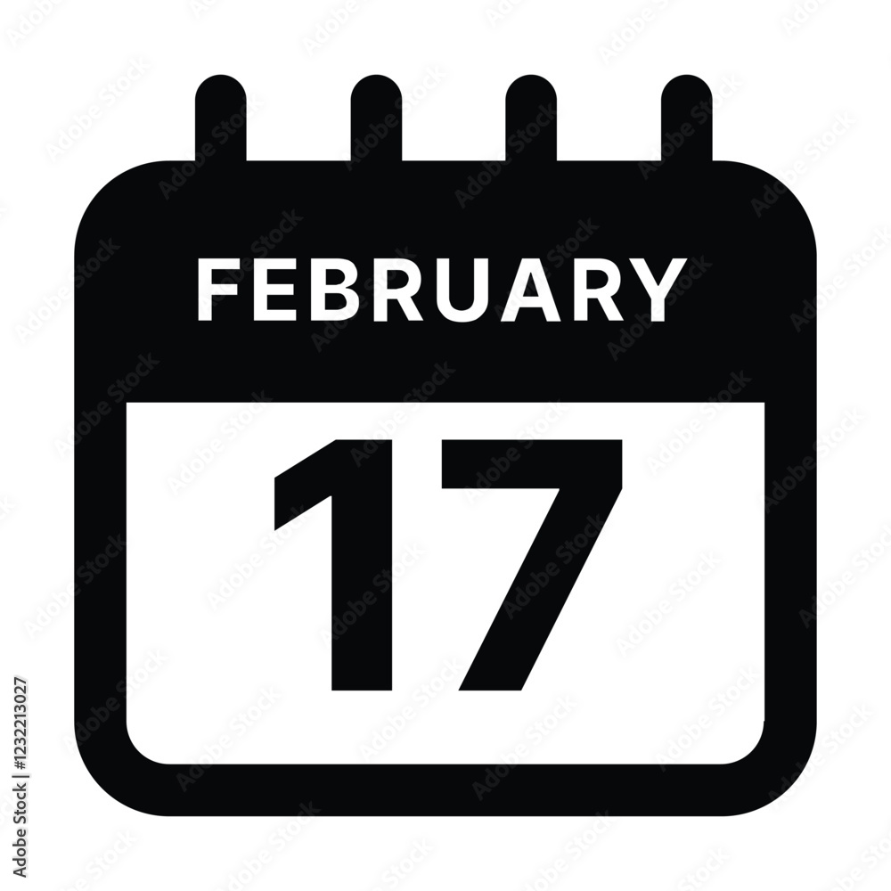 February 17 calendar icon design vector illustration February 17 calendar icon design vector illustration