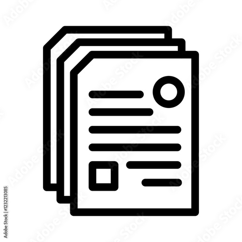 Documents icon outline set sign