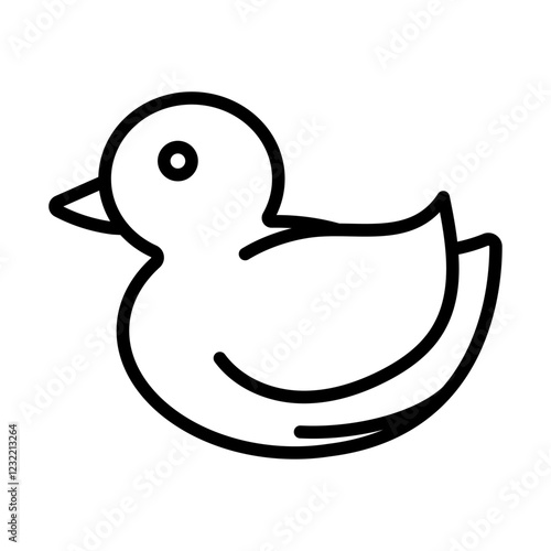 Duck toy icon outline set sign