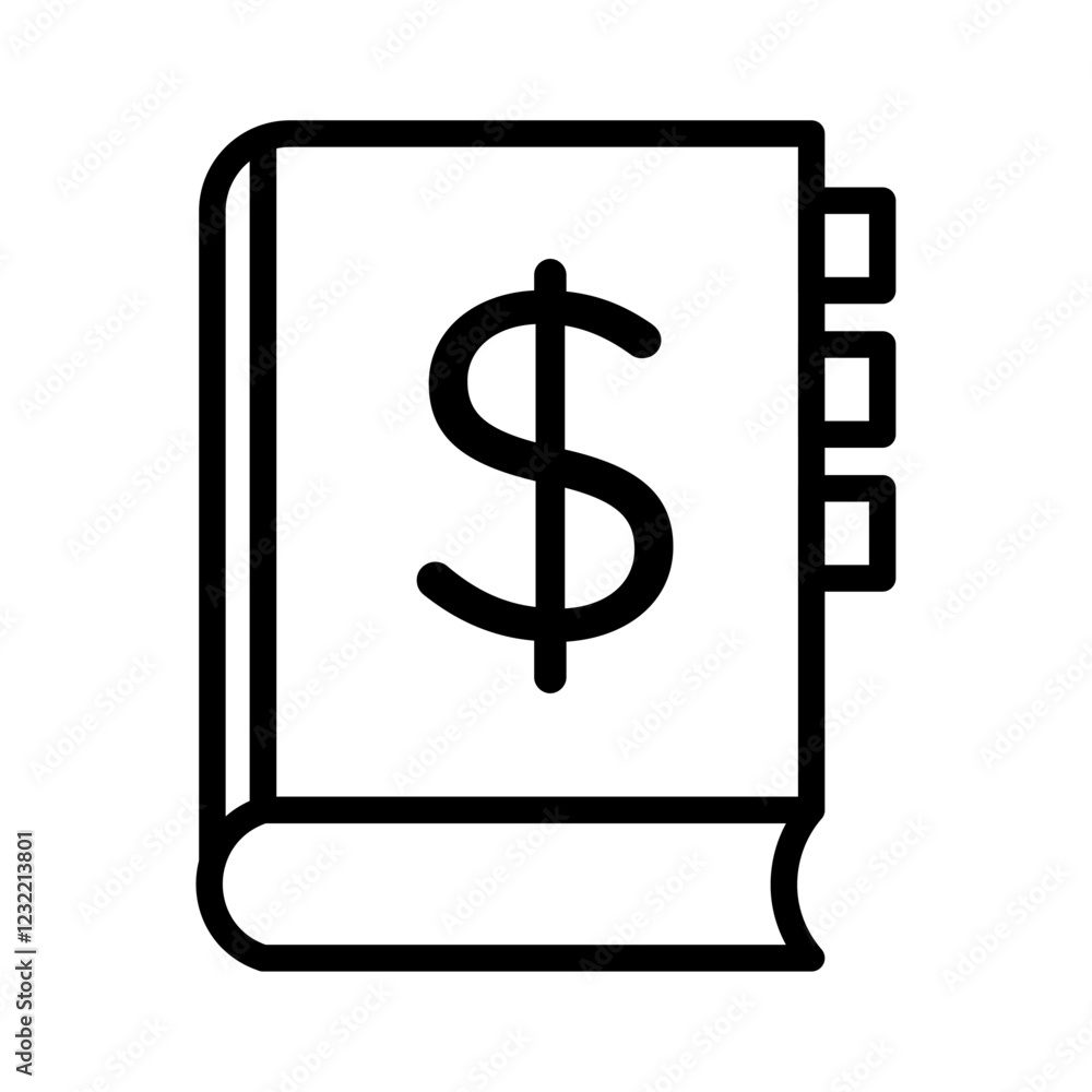 Financial log icon outline set sign Financial log icon outline set sign