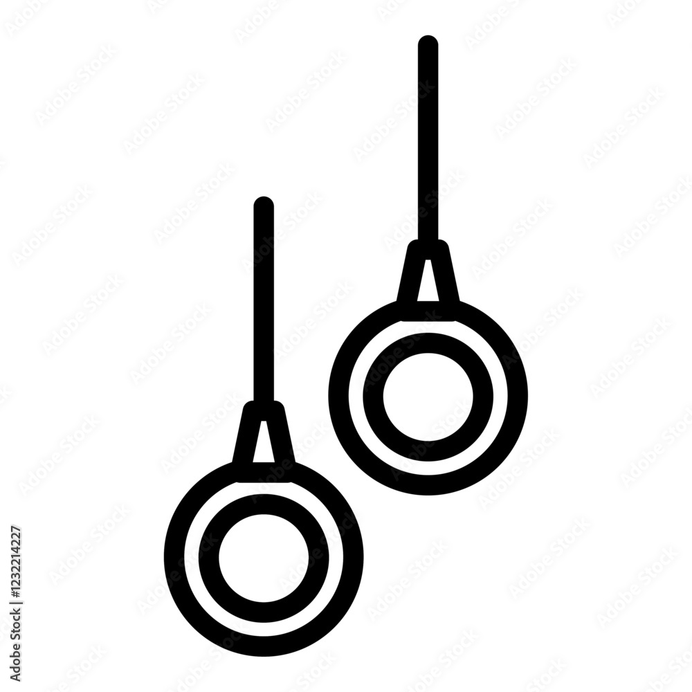 Naklejka premium Gymnastic rings icon outline set sign