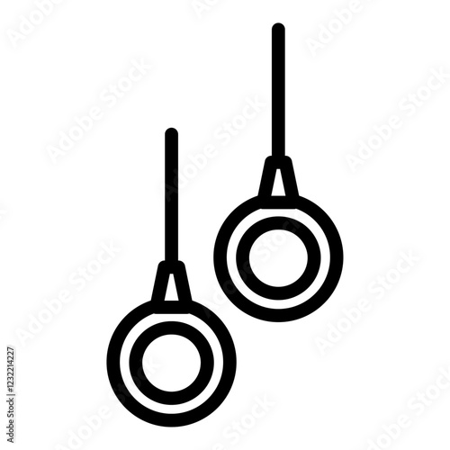 Gymnastic rings icon outline set sign