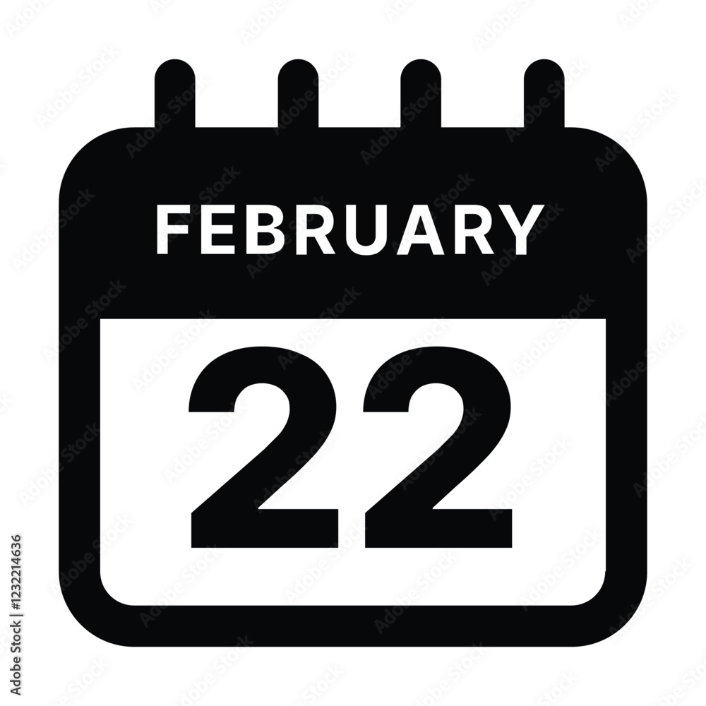 February 22 calendar icon design vector illustration February 22 calendar icon design vector illustration