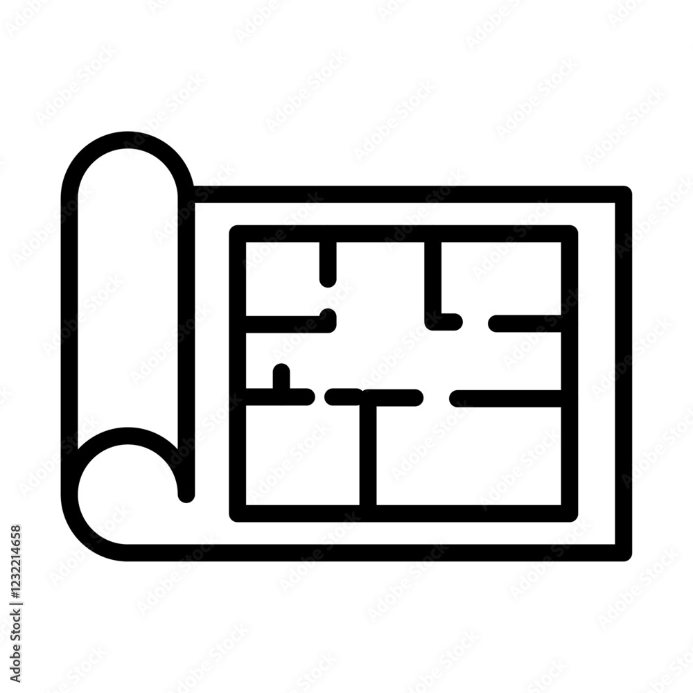 House plan icon outline set sign House plan icon outline set sign