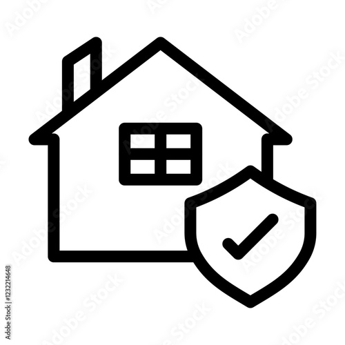 House insurance icon outline set sign