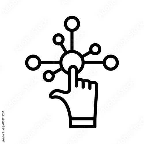 Interactivity icon outline set sign
