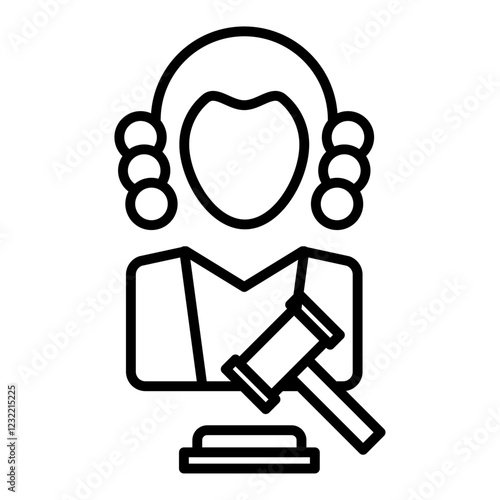 Judge icon outline set sign