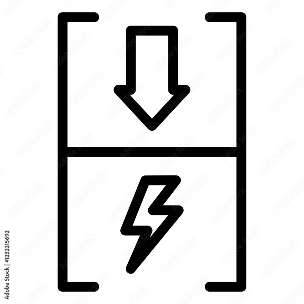 Low electricity consumption icon outline set sign Low electricity consumption icon outline set sign