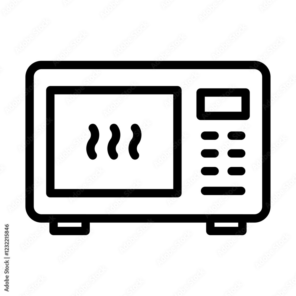 Microwave oven icon outline set sign Microwave oven icon outline set sign