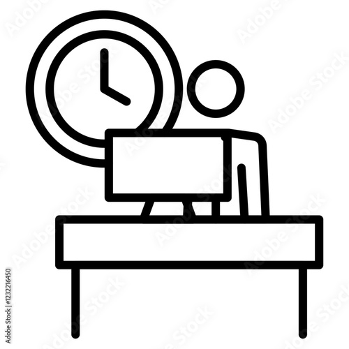 Office hours icon outline set sign