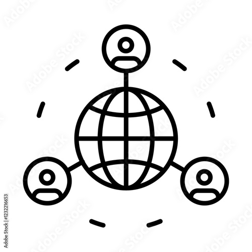 Outsourcing icon outline set sign