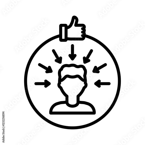 Persuasion icon outline set sign
