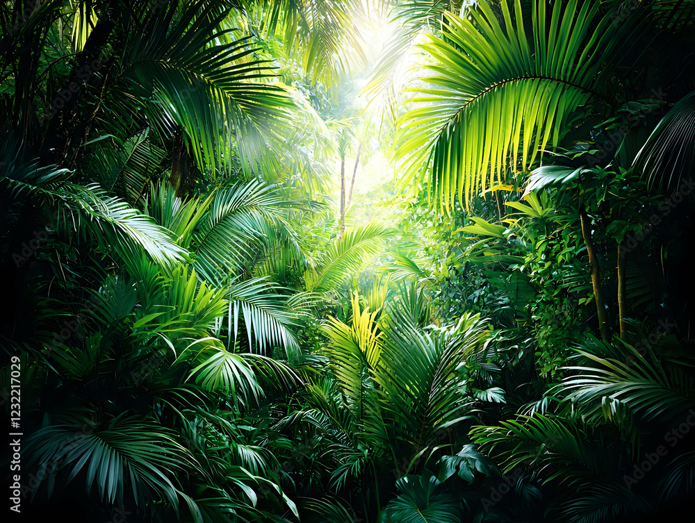Lush Tropical Jungle Sunlight Lush Tropical Jungle Sunlight