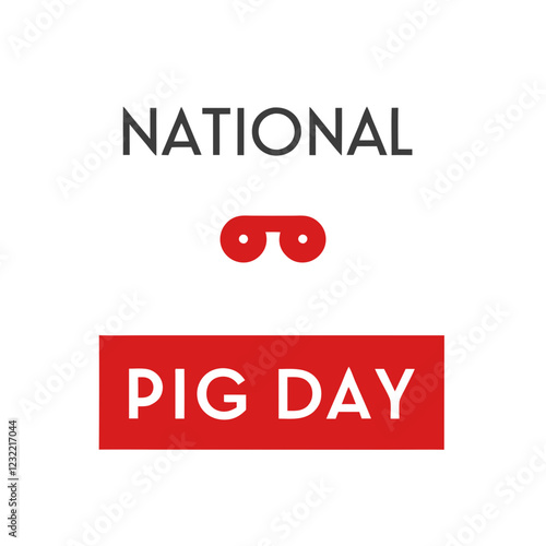 National Pig Day Vector Banner & Social Media Post Background
