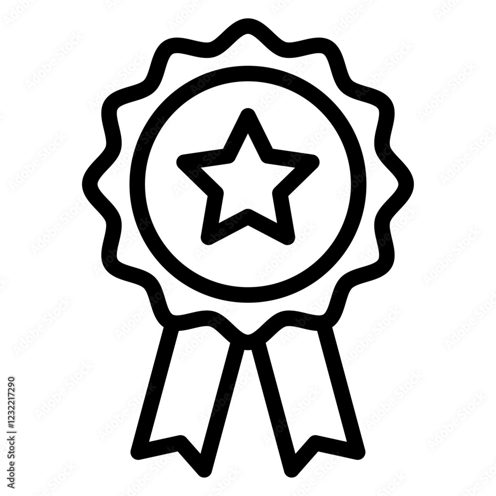 Premium star icon outline set sign