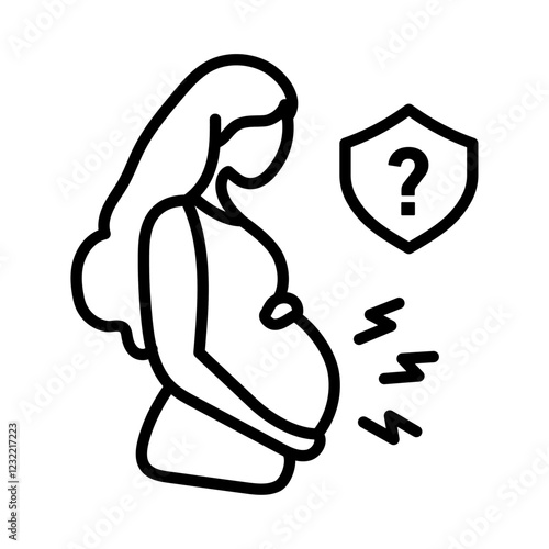 Pregnancy complications icon outline set sign