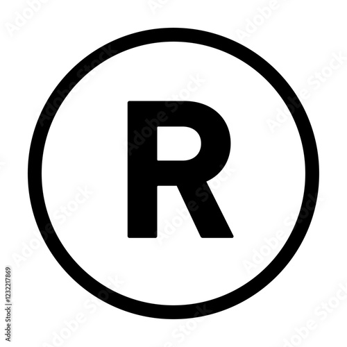 Registered trademark symbol outline set sign