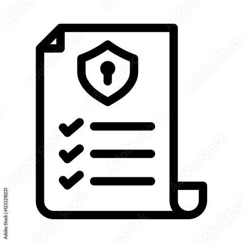 Security policy icon outline set sign