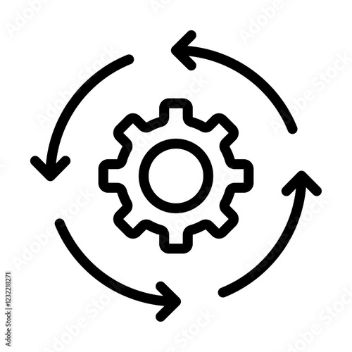 Sequential process icon outline set sign