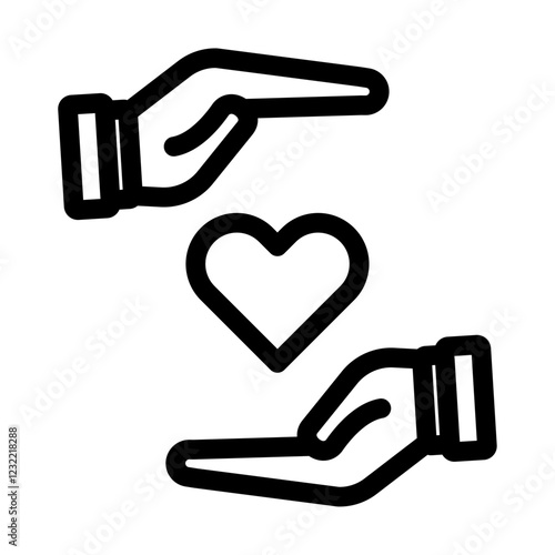 Sharing love icon outline set sign