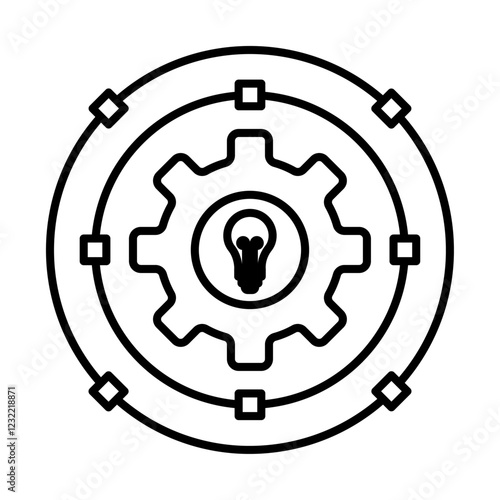 Synthesis of ideas icon outline set sign