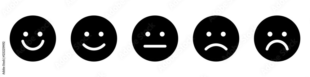 Fototapeta premium Emoticons set. Emoji faces collection. Emojis flat style.