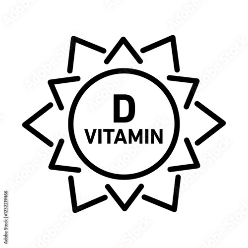 Vitamin d icon outline set sign