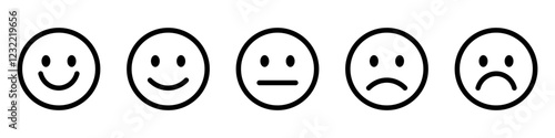 Emoticons set. Emoji faces collection. Emojis flat style.