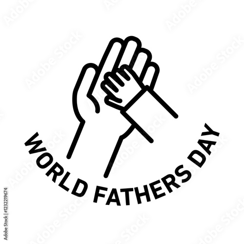World fathers day icon outline set sign