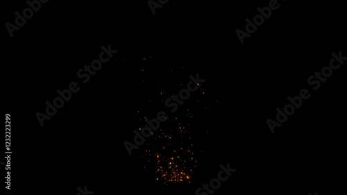 fire sparks effect with small bonfire