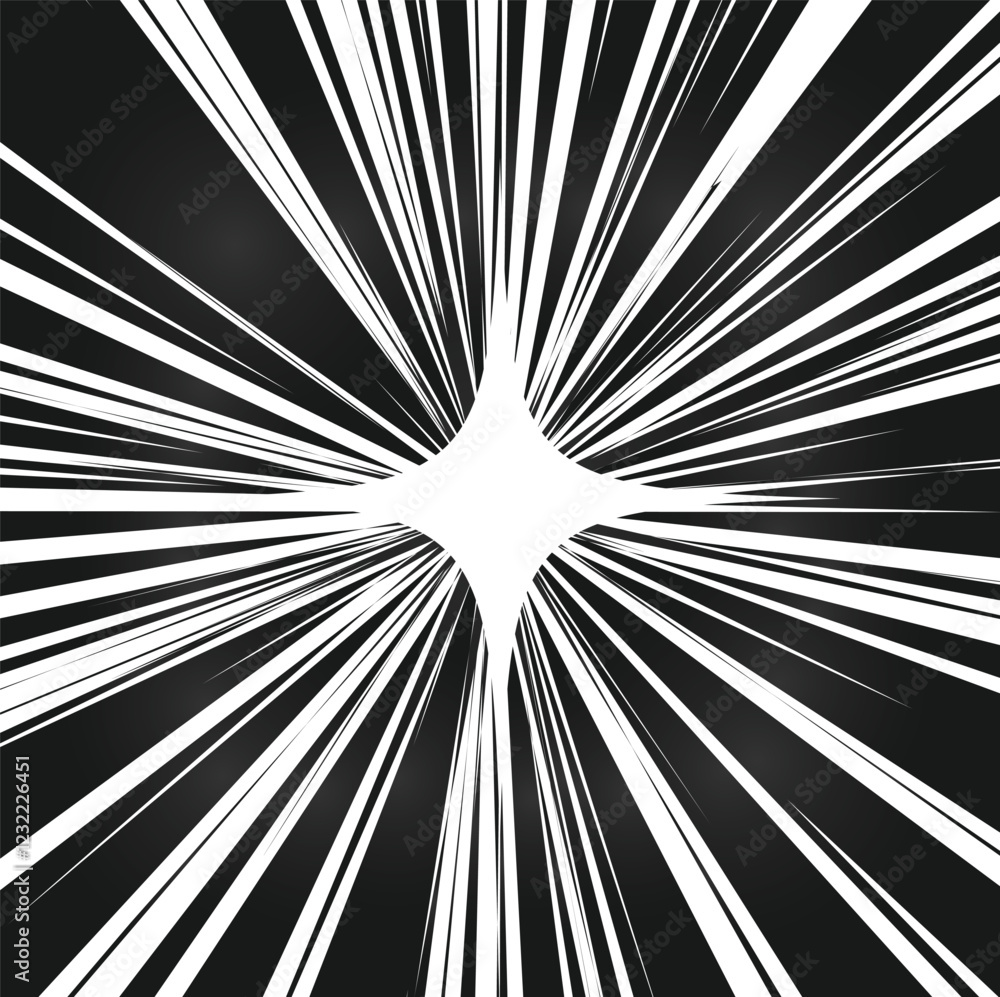 Obraz premium Black and White Speed Lines Vector Background