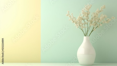 Wallpaper Mural A pastel yellow and mint green background with soft textures, giving a fresh and clean feel. Torontodigital.ca