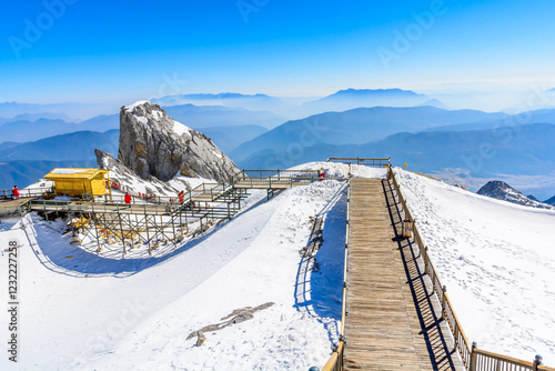Lijiang snow mountain Jade Dragon in Yunnan China.
