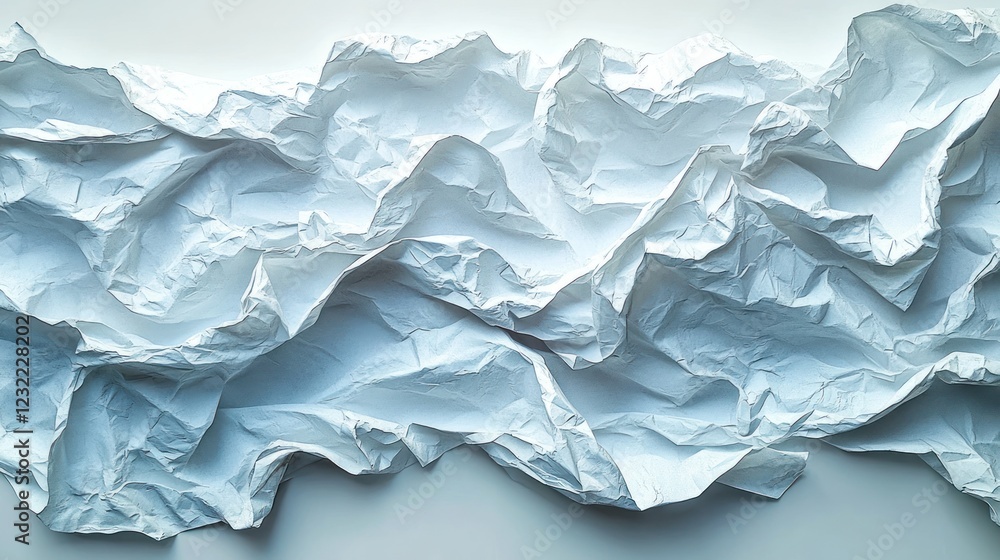 Fototapeta premium A crumpled white paper texture with subtle wrinkles, perfect for adding depth to design projects