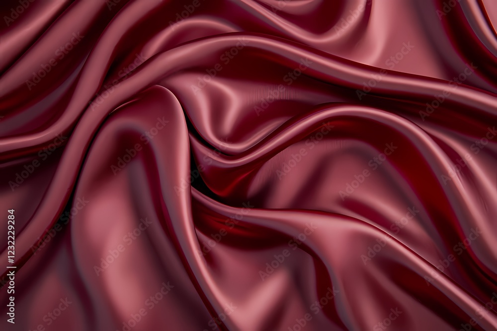 Obraz premium red shiny satin silk fabric background. smooth elegant wavy, luxurious Anniversary, Christmas, wedding, valentine, event, celebration concept.