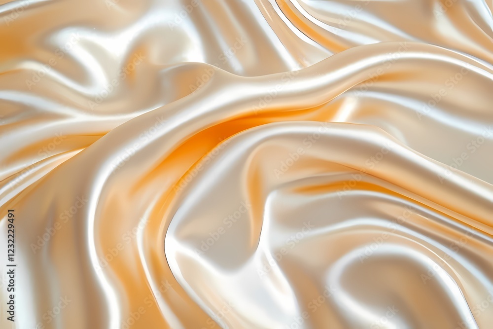 Fototapeta premium gold shiny satin silk fabric background. smooth elegant wavy, luxurious Anniversary, Christmas, wedding, valentine, event, celebration concept.