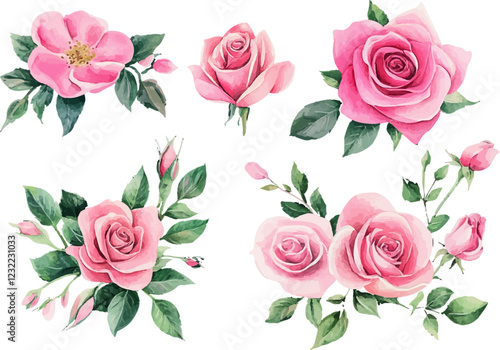 watercolor roses flowers clip art