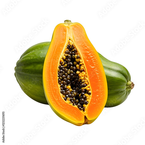 Wallpaper Mural papaya fruit isolated on white or transparent background Torontodigital.ca