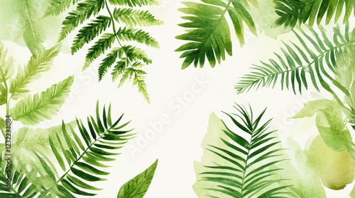 Watercolor Tropical Leaves: A Lush Green Paradise