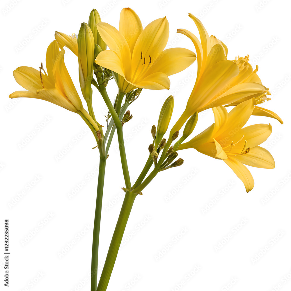 yellow flower stalk on transparent background. yellow flower stalk on transparent background.