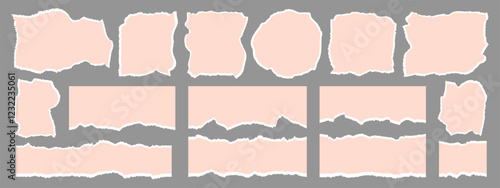 Collection of ripped paper, jagged, torn paper frames vector illustration