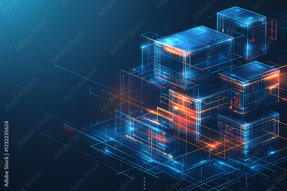 Fototapeta premium Vector illustration of a cybersecurity expert working on digital security