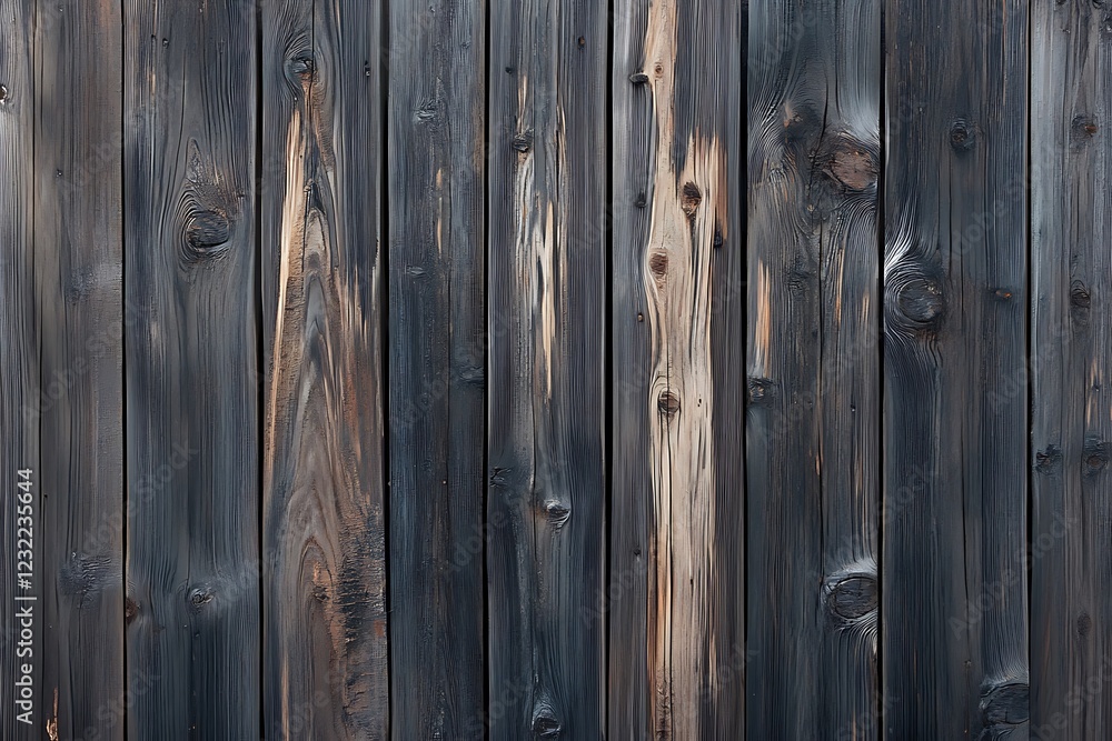 Fototapeta premium Textured Charcoal-Black Wood Plank Wall Background