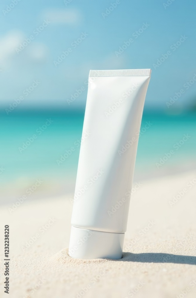 a white tube of cosmetic cream without labels, free space for text a white tube of cosmetic cream without labels, free space for text