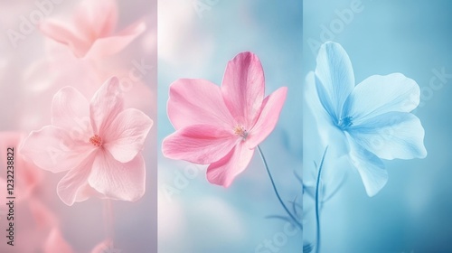Pastel Dreams: A Trilogy of Delicate Blossoms in Soft Hues